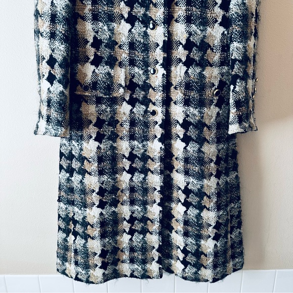 Jaeger London Vintage Tweed Wool Jacket Suit Set Sz 10 Cream Black Tan - Picture 3 of 16